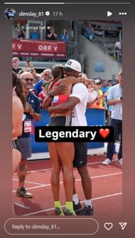Screenshot of Darius Slayton's Instagram story (@slimslay_81).